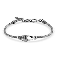 Bali Legacy Sterling Silver Eagle Face Bracelet (6.50 In) (9.61 g)