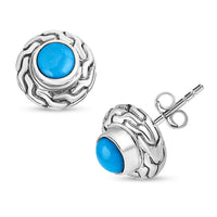 Bali Legacy Sleeping Beauty Turquoise 1.00 ctw Stud Earrings in Sterling Silver