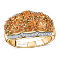 Fanta Garnet, White Zircon Universe Ring in 18K Vermeil YG Over Sterling Silver (Size 10.0) (Del. in 10-12 Days) 2.00 ctw - Sticky add to cart bar