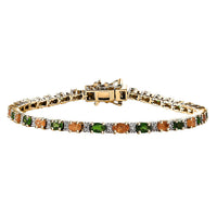 D'Joy Fanta Garnet and Multi Gemstone 6.50 ctw Honey Bee Bracelet in 18K Vermeil Yellow Gold Over Sterling Silver (7.25 In)