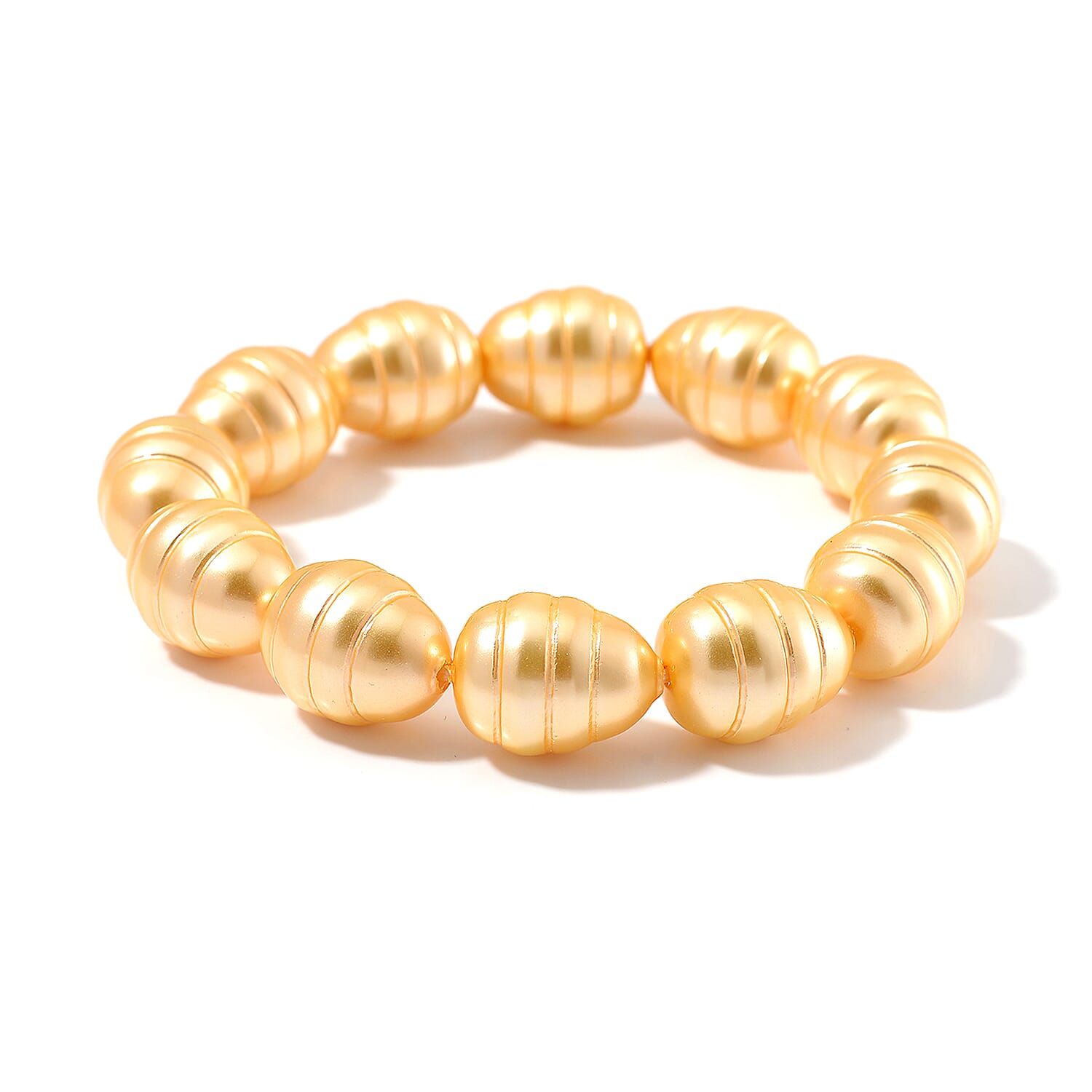 Golden Color Shell Pearl Stretch Bracelet