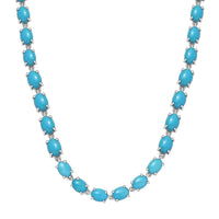 Doorbuster Premium Sleeping Beauty Turquoise 47.60 ctw Necklace in Rhodium Over Sterling Silver 18 Inches
