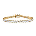 Doorbuster White Zircon 7.50 ctw Bracelet in 18K Vermeil Yellow Gold Over Sterling Silver (6.50 In) - Sticky add to cart bar