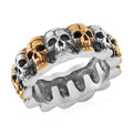 Skull Eternity Ring in ION Plated YG and Stainless Steel (Size 10.0) - Sticky add to cart bar