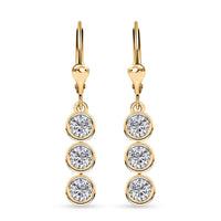 Moissanite 1.75 ctw Lever Back Earrings in 18K Vermeil YG Over Sterling Silver