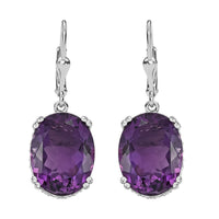 Doorbuster African Amethyst and White Zircon 26.00 ctw Earrings in Rhodium Over Sterling Silver