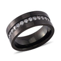 White Austrian Crystal Ring in Natural Titanium (Size 10.0) - Sticky add to cart bar