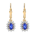 TLV Tanzanite, White Zircon Lever Back Earrings in 18K Vermeil YG Over Sterling Silver 1.50 ctw - Sticky add to cart bar