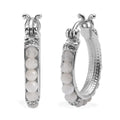 Rainbow Moonstone 4.50 ctw Hoop Earrings in Stainless Steel - Sticky add to cart bar