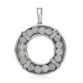 Rainbow Moonstone 6.30 ctw Circle Pendant in Stainless Steel - Sticky add to cart bar