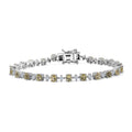 Premium Betroka Blue Apatite, Moissanite Bracelet in Rhodium Over Sterling Silver (6.50 In) 5.00 ctw - Sticky add to cart bar