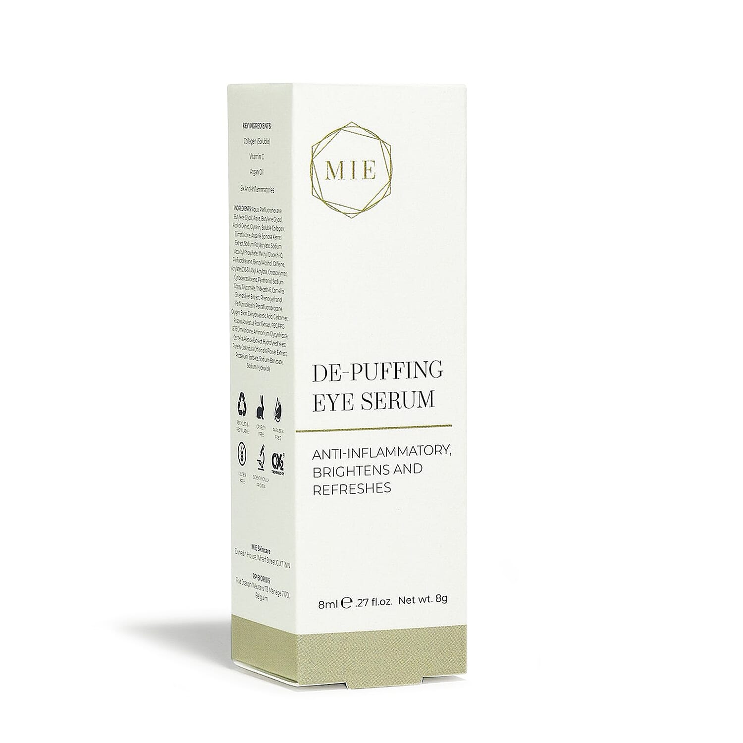 MIE De-Puffing Eye Serum- Targets Puffiness, Brightens, & Refreshes (0.33oz)