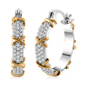 Doorbuster Simulated Diamond Hoop Earrings in Dualtone 5.00 ctw - Sticky add to cart bar