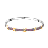 Doorbuster Simulated Diamond Bangle Bracelet in Dualtone (7.50 In) 10.00 ctw