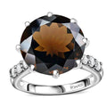 GP Brazilian Smoky Quartz, Multi Gemstone Ring in Rhodium Over Sterling Silver (Size 10.0) 9.85 ctw - Sticky add to cart bar