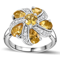 Brazilian Heliodor, White Zircon Ring in Rhodium Over Sterling Silver (Size 10.0) 2.65 ctw