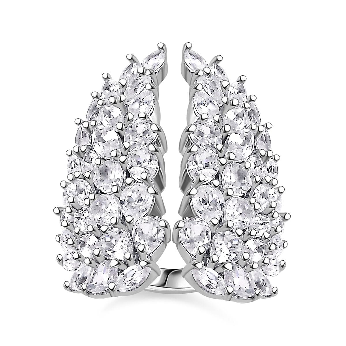 GP White Zircon Ring in Rhodium Over Sterling Silver (Size 10.0) 8.35 ctw