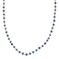 Blue Sapphire 28.00 ctw Necklace 20 Inches in Platinum Over Sterling Silver - Sticky add to cart bar