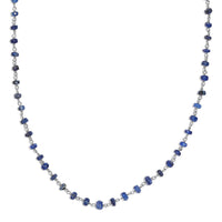 Blue Sapphire 28.00 ctw Necklace 20 Inches in Platinum Over Sterling Silver