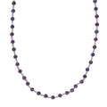 African Amethyst Beaded 28.00 ctw Necklace 20 Inches in Platinum Over Sterling Silver - Sticky add to cart bar