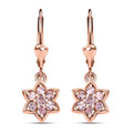 D'Joy Narsipatnam Pink Spinel 0.90 ctw Blossom Flower Earrings in 18K Vermeil Rose Gold Over Sterling Silver - Sticky add to cart bar