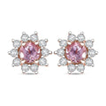 D'Joy Narsipatnam Pink Spinel and Moissanite 1.00 ctw Sunburst Stud Earrings in 18K Vermeil Rose Gold Over Sterling Silver - Sticky add to cart bar