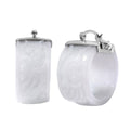 TLV White Jade Carved Dragon Hoop Earrings in Rhodium Over Sterling Silver 70.00 ctw - Sticky add to cart bar
