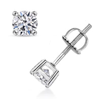 10K White Gold Luxuriant Lab Grown Diamond (E-F, VS) Solitaire Stud Earrings (Del. in 10-15 Days) 0.50 ctw