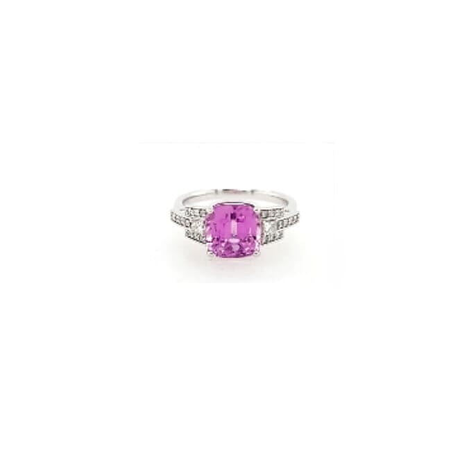 Certified & Appraised Rhapsody AAAA Patroke Kunzite and E-F VS Diamond 6.25 ctw Ring in 950 Platinum (Size 7.0) 8.10 Grams