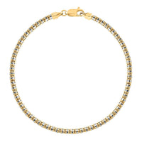 3mm Ice Chain Bracelet in 10K Yellow and White Gold (9.00 In) 7.30 Grams