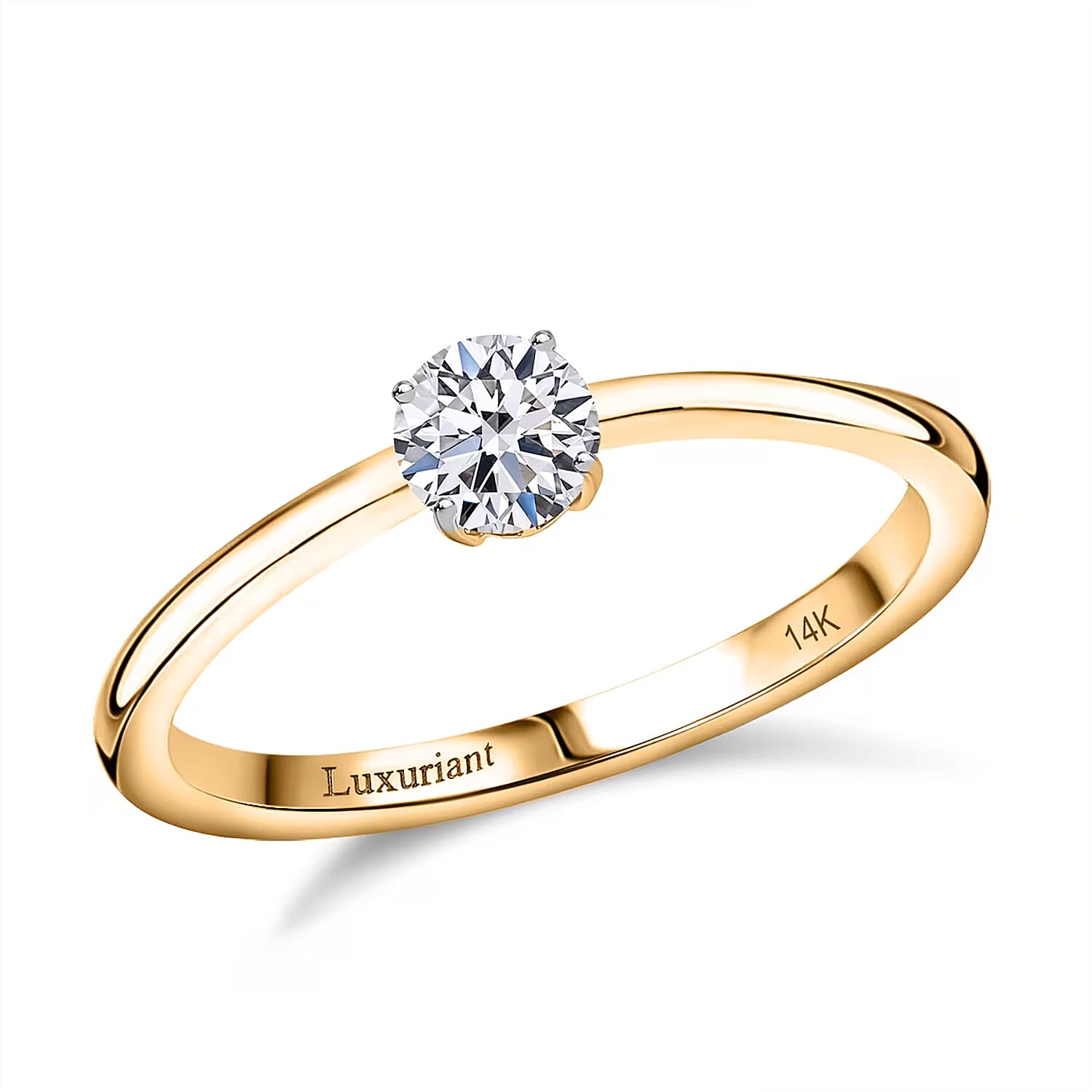 14K White Gold Luxuriant Lab Grown Diamond (E-F, VS) Solitaire Ring (Size 10.0) (Del. in 10-15 Days) 0.50 ctw