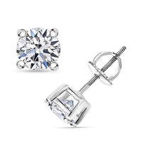 14K White Gold Luxuriant Lab Grown Diamond (E-F, VS) Solitaire Stud Earrings (Del. in 10-15 Days) 1.00 ctw
