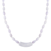 Natural Jade 400.00 ctw Barrel and Beaded Necklace with Carved Bar in Rhodium Over Sterling Silver 20 Inches