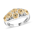 Karis Multi Diamond (IR & Natural) Accent Floral Ring in 18K YG Plated and Platinum Bond (Size 10.0) - Sticky add to cart bar