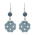 Natural Olmec Jadeite 30.00 ctw Carved Heart Earrings in Rhodium Over Sterling Silver - Sticky add to cart bar
