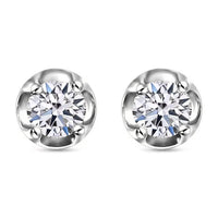 Luxuriant Lab Grown Diamond E-F VS 0.50 ctw Solitaire Stud Earrings in 18K Vermeil Rose Gold Over Sterling Silver