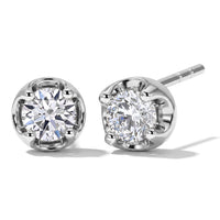 Luxuriant Lab Grown Diamond E-F VS 0.50 ctw Solitaire Stud Earrings in 18K Vermeil Rose Gold Over Sterling Silver