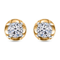 Luxuriant Lab Grown Diamond Stud Earrings in 18K YG Over Sterling Silver 0.20 ctw