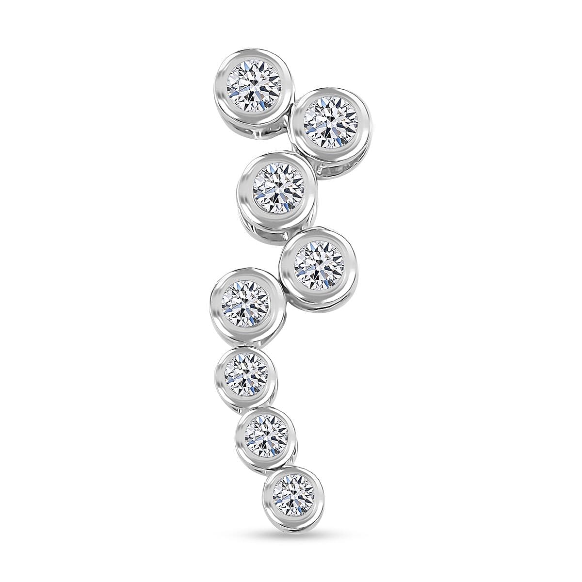 Luxuriant Lab Grown Diamond 0.25 ctw Pendant without Chain in Rhodium Over Sterling Silver