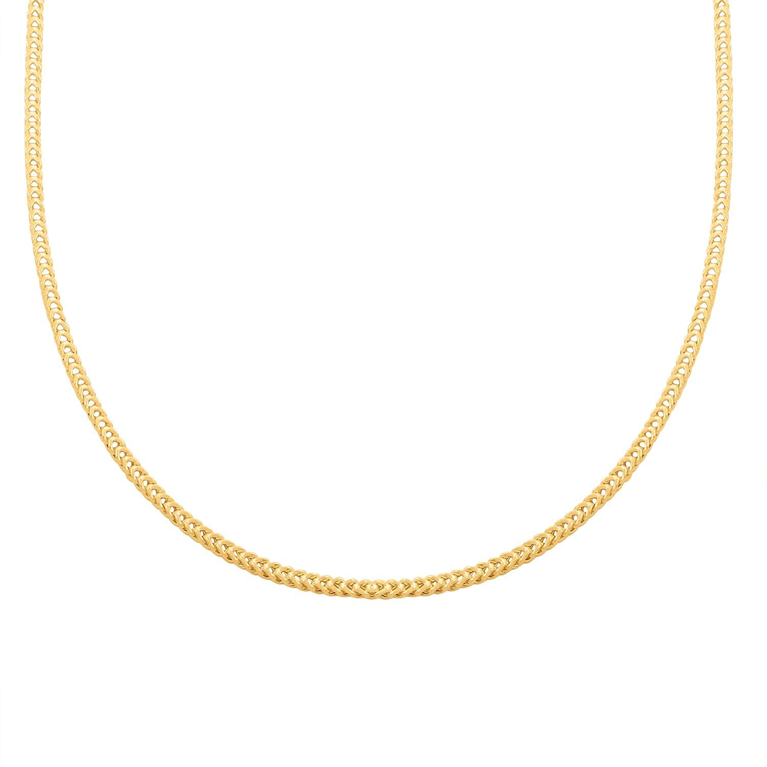 Italian 1.80mm Franco Chain Necklace in 10K Yellow Gold 4 Grams 24 Inches