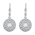 TLV Pink Moissanite (Rnd 6mm), White Moissanite Lever Back Earrings in Rhodium Over Sterling Silver 2.60 ctw - Sticky add to cart bar