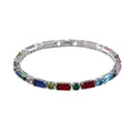 Doorbuster Simulated Multi Color Diamond Tennis Bracelet in Silvertone (7.50 In) 15.00 ctw - Sticky add to cart bar