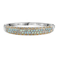 Ethiopian Welo Opal 4.20 ctw Aurora Cascade Bangle Bracelet in 18K Vermeil YG and Rhodium Over Sterling Silver (7.25 In) - Sticky add to cart bar