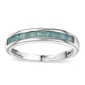 Grandidierite Band Ring in Rhodium Over Sterling Silver (Size 10.0) 0.60 ctw - Sticky add to cart bar