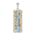 Ethiopian Welo Opal 1.50 ctw Aurora Cascade Pendant without Chain in 18K Vermeil YG and Rhodium Over Sterling Silver - Sticky add to cart bar