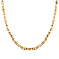 4.7mm Diamond-cut Rope Chain Necklace in 10K Yellow Gold 22 Inches 11.6 Grams