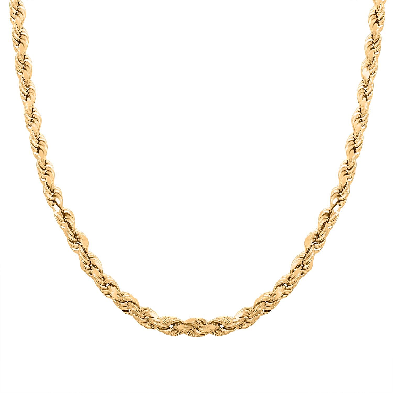 4.7mm Diamond-cut Rope Chain Necklace in 10K Yellow Gold 14.3 Grams 28 Inches