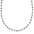 Chrome Diopside Beaded 22.00 ctw Necklace 20 Inches in Rhodium Over Sterling Silver - Sticky add to cart bar