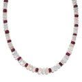 Niassa Ruby (FF) and Ethiopian Welo Opal 65.00 ctw Beaded Necklace in Rhodium Over Sterling Silver 18 Inches - Sticky add to cart bar