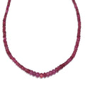 Niassa Ruby (FF) Beaded 66.00 ctw Necklace 18 Inches in Rhodium Over Sterling Silver - Sticky add to cart bar